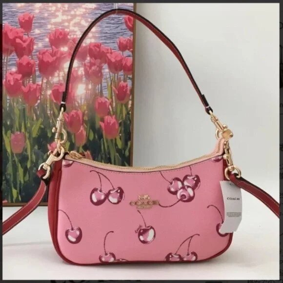 Coach Pink Cherry Pattern Shoulder Bag - Picture 2 of 6